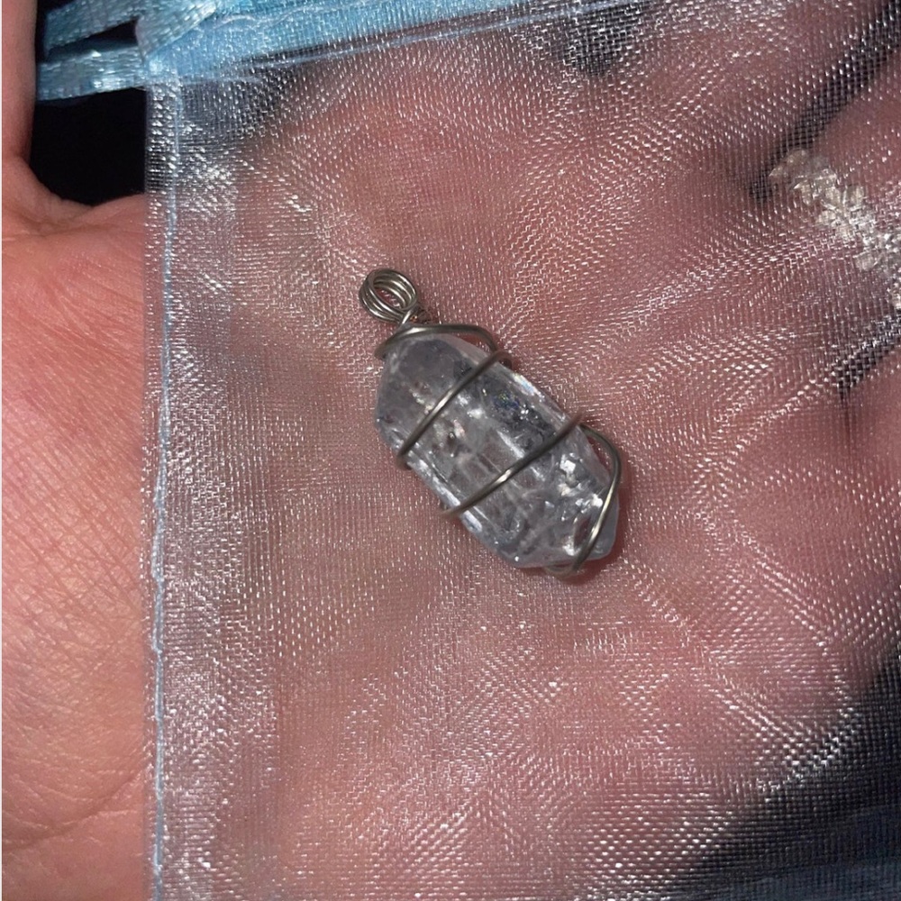 Blue calcite pendant necklace